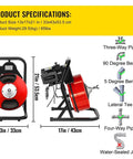 Heavy Duty Electric Drain Auger With Sharp Rotary Blades And Foot Switch For Smashing Backed Up Lines In One To Four Inch Pipes using specifications.