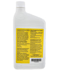 Back view of Hy-Gard Transmission And Hydraulic Oil 32 Oz TY22035 OEM Grade Fluid bottle with yellow label and text