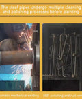 Automatic welding and polishing of heavy duty steel machine guard rail system with 76mm diameter pipe for perimeter protection
