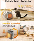 Portable Ceramic Space Heater with Thermostat 1500W Indoor Electric Space Heater Fan with Overheat and Tip Over Protection