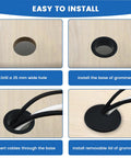 One Inch Desk Hole Wire Grommet Black Plastic Cable Cord Cover Organizer With Removable Lid step-by-step installation guide