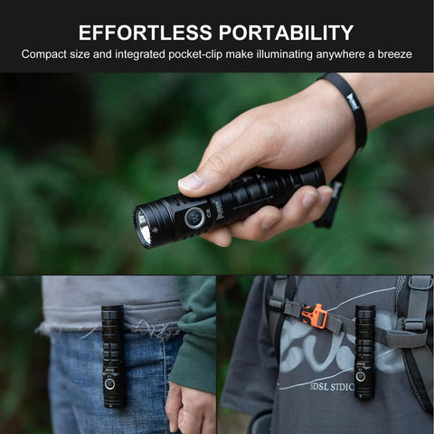 C2 USB C Rechargeable Flashlight 2000 Lumen Tactical Light With 7 Modes IP68 Waterproof For Outdoor Camping Emergencies And Everyday Carry Beefy Aluminum Body With Long Battery Life Type C Rechargeable