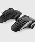 Top Shelf Carbon Fiber Rear Fender Blocks Flying Road Grit Dead In Its Tracks Heavy Duty splash guard, two pieces, carbon fiber material.