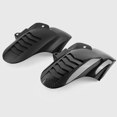 Top Shelf Carbon Fiber Rear Fender Blocks Flying Road Grit Dead In Its Tracks Heavy Duty splash guard, two pieces, carbon fiber material.
