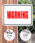 Danger Equipment Auto Start Sign 12x8 Rust Free Aluminum Outdoor Metal Sign affixed to wood wall and chain fence