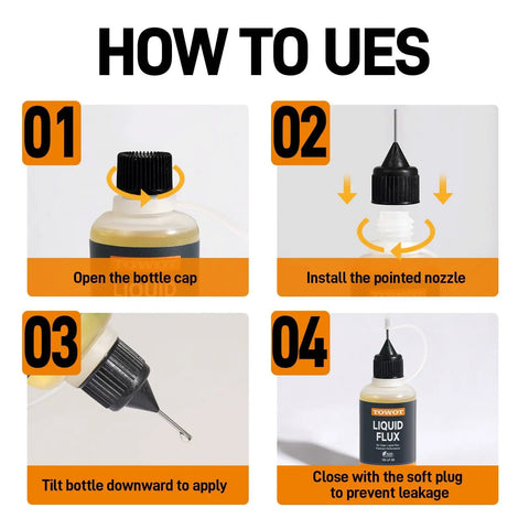 Step-by-step guide on using Liquid Solder Flux For Electronics No Clean 30ml Pro Grade Rosin Flux Lead Free Anti Corrosion For PCBs