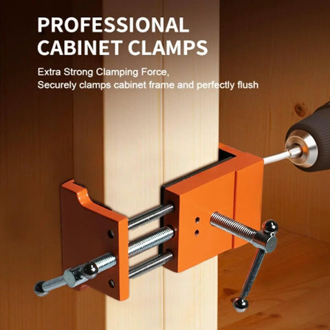 Beefy Pro Grade Cabinet Clamps For Precise Wood Joinery Alignment, Adjustable 4 Point Panel Positioning System with drill guide