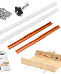 Crosscut Sled Kit For Table Saws With Two Aluminum T Track And Two UHMW Miter Bars Knob And Bolt And Screws For Woodworking DIY