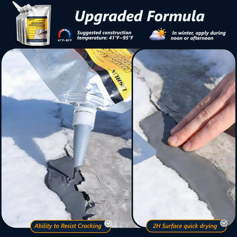 High Elasticity Concrete Crack Filler Self Leveling Quick Drying Waterproof Cement Crack Repair being applied to cracks