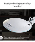 XL Pro Grade Magnifying Desk Lamp with Clamp and LED Light closed flip cover on lamp head for safety