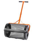 Heavy Duty Compost And Seed Spreader 24 Inch Wide Peat Moss Spreader With T Shaped Handle Adjustable Heights Powder Coated Steel