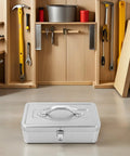 Portable Stainless Steel Tool Box With Big Capacity And Multiple Compartments For Easy Organization in workshop