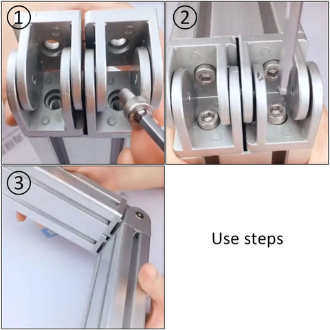 Two Pack 15 Series Aluminum Extrusion Profile Flexible Pivot Joint Connectors With Handles For 15x15 Rails, Aluminum Rail End Taps Included, Easy Assembly, Durable Aluminum Build, Perfect For Custom CNC Frames And DIY Projects. Installed on 15x15 rails