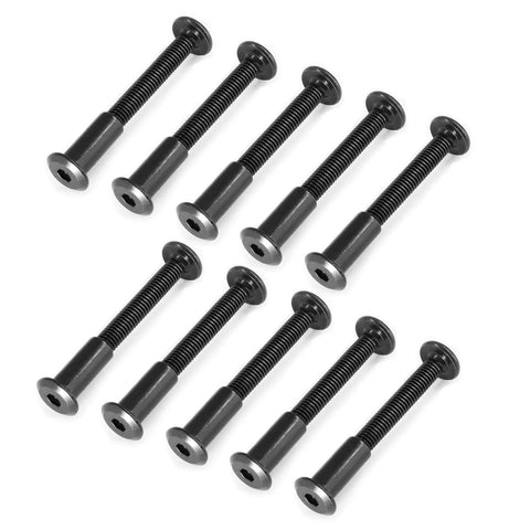 10 Pack M6x40mm Hex Socket Cap Bolts With Allen Wrench Set Includes 10 Barrel Nuts For Furniture Connectors Crib Replacement Cabinets Black Finish Heavy Duty Countersunk Screws 20 Pieces Total