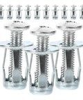 25 Set Galvanized Carbon Steel Expansion Nut Kit for Hollow Walls Easy Install Petal Nuts and Threaded Inserts Super Reliable Furniture Screws No Wobble Fit Durable Silver Finish, 25-piece set
