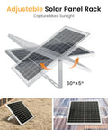 Adjustable Solar Panel Rack for Eight Inch Solar Fan With 20 Watt Rooftop Panel For Backyard Barn Chicken Coop And Garage Shed White Housing.