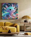 Colorful Axolotl 5D Diamond Art Kit For Adults And Beginners, Full Drill Round Diamond Painting Craft Set With Tools