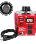Red Beefy 20 Amp Variable AC Transformer Voltage Regulator Power Supply 2000VA Max Adjustable 0 To 130 Volt Output with dial