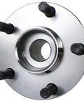 Front Wheel Hub And Bearing Assembly Pair 513220 For Subaru Outback And Legacy 2005 To 2014 With ABS, close-up view of hub surface