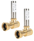 Stainless Steel Water Hammer Arrestor For Washing Machine 3/4 Inch FHT x 3/4 Inch MHT Straight 2 Pack No More Pipe Knock Reduces Noise Stops Water Hammer Easy Install, brass fittings