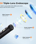 Exploded view of lenses in Triple Lens Endoscope Camera With Light A Cool Gift For Dads And Husbands 1080P Borescope