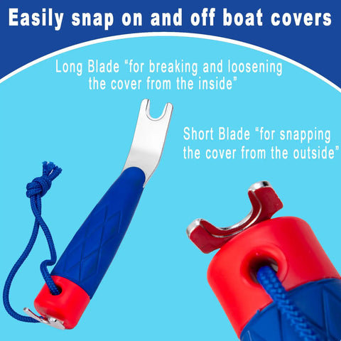 Close-up of Top Snapper Tool for Boat Canvas Snaps and Cover Fastening with long and short blade for 3/8 inch snaps