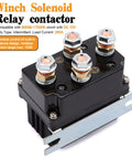 Beefy 12V 250A Winch Solenoid Relay Contactor With 2 Pieces Wireless Remote Controller Kit And 4 Pieces Pre Wires For 2000 To 5000 Lbs ATV UTV Truck Winches DPDT 2NO 2NC Intermittent Duty Weatherproof 150 Ft Range, black relay contactor with four terminals