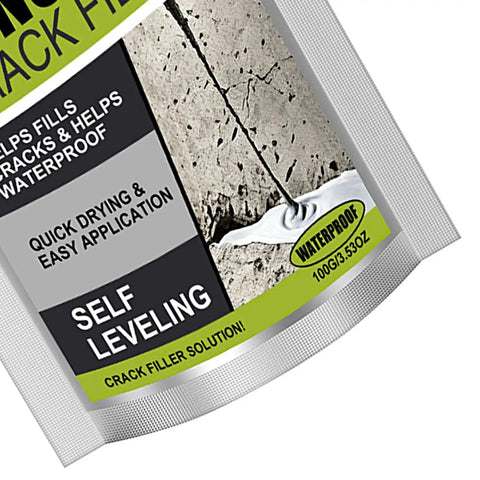 Rock Solid Concrete Crack Filler Fast Setting Blend in packaging; 100g size for quick repairs of floor cracks with flexible seal.