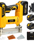 Badass Cordless Brad Nailer 18 Gauge Electric Nail Gun 21V Rechargeable Portable Nailer Kit with batteries and accessories.
