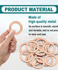 15 Pack Copper Oil Drain Plug Gaskets And Crush Washers For 14mm Fittings, Leak Proof Seals, copper material in hand