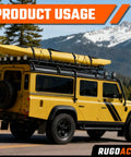 Heavy Duty Ratchet Tie Down Straps 1 Inch By 10 Feet 900 Lbs Break Strength 8 Pack Black Cargo Strap For Truck Bed Moving Gear RV Securement Savage Strength Real Deal securing kayak on yellow SUV roof.