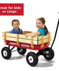 All Terrain Kid Friendly Wagon For Outdoor Fun And Cargo Rolling Cart With Steel And Wood Build Beach Cart For Toddlers 1 And Up