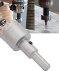 Heavy Duty Cemented Carbide Hole Saw Kit With Alloy Steel Cutter For Drilling Clean Holes In Stainless Steel Iron Plates And Thick Plastic Sheets Made For Electricians Who Need Reliable Long Lasting Performance On Tough Jobs Today. Carbide hole saw on drill, metal cutting