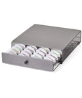 Cocktail Capsule Drawer for Bartesian, Holds 36 Pods With Smooth Glide Rolling Drawer, Silver Countertop Bar Organizer