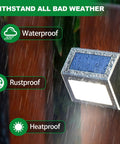 Solar Powered Fence Lights 12 Pack Outdoor Deck Lights Waterproof Stainless Steel Security Wall Lamps For Steps Walkway Patio Garden Pathway