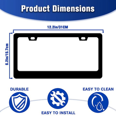 Product dimensions for Floral Dope License Plate Frame Easy Install Stainless Steel Car Plate Holder With Screws 6x12 Inch