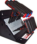 Power-T T-Handle Hex Allen Wrench Set Combo 6-Inch T-Handle With Inch And MM Sizes, 19-Piece Dual Set in wall-mounted holder