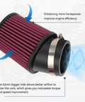 Close-up of Beefed Up Air Filter Adapter Kit For Predator 212cc 196cc Coleman in red with airflow enhancement features.
