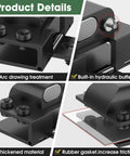 Heavy Duty 304 Stainless Steel Glass Cabinet Door Hinges For 5 To 8 mm Panes Slick Black Finish, featuring hydraulic buffer and thickened material.