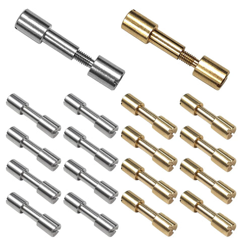 Sixteen Sets Brass And Stainless Steel Bracket Bolt Fasteners For Knife Making Include Screws And Studs Knife Handle Pins Rivets Kit