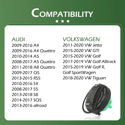 Compatibility list for Fuel Filler Cap Replacement For Audi And Volkswagen Cars Black Sealing Gas Cap Durable Tank Cover