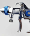 Close-up of Heavy Duty 206S Pneumatic Paint Spray Gun With 1.7mm Nozzle, showing trigger and nozzle detail.