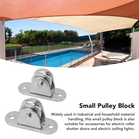 Heavy Duty Rock Solid Stainless Steel Silent Cable Pulley Wheel Block With 176 Lb Load Capacity For 6mm Rope, two fixed pulleys over pool