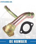 Built Tough Direct Swap Engine Coolant Thermostat Housing And Water Pump Outlet Tube For Ford Ranger 2.3L 1992 To 1994 Oe F2tz8592aa bronze metal finish with gasket.