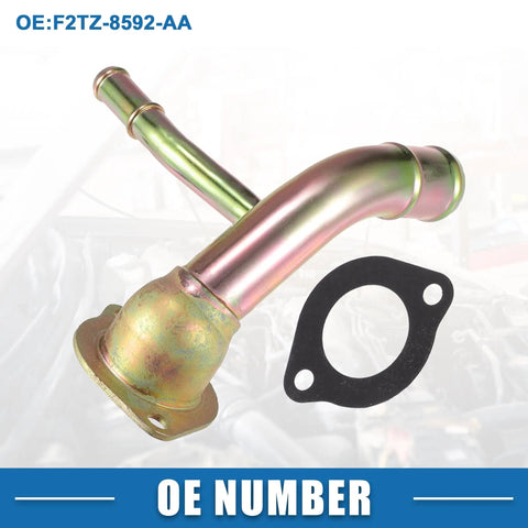 Built Tough Direct Swap Engine Coolant Thermostat Housing And Water Pump Outlet Tube For Ford Ranger 2.3L 1992 To 1994 Oe F2tz8592aa bronze metal finish with gasket.