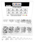 Stainless Steel E Clip External Retaining Ring Set, 200-Piece, 10 Size Assortment From 1.5mm To 8mm, 304 Stainless Built Tough