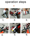 Operation steps for Heavy Duty Electric Pipe Threading Machine 2300W Motor showing user threading pipe.