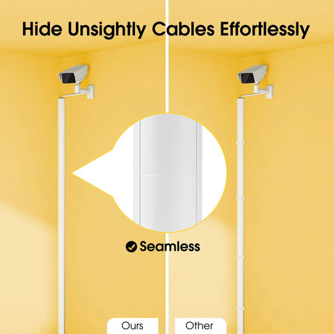 Large Corner Cable Concealer for walls floors and ceilings paintable wire covers showing seamless and other corner hider.