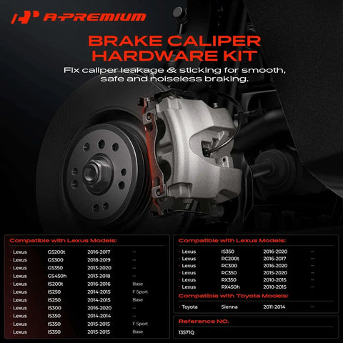 A-Premium Rear Side Disc Brake Hardware Kit For Toyota Sienna 2011-2014 And Lexus RX350 450h GS IS Rc Models Get Your Ride Rolling Smooth With This Slick Upgrade That Slaps Right On Like A Pro Install
