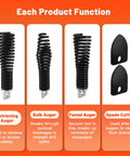 Image of 9 Pcs Drain Snake Drill Attachment Kit including retrieving auger, bulb auger, funnel auger, and spade cutter heads.